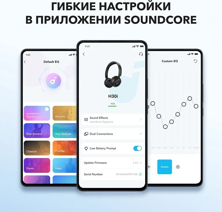 Наушники soundcore H30i Black 7