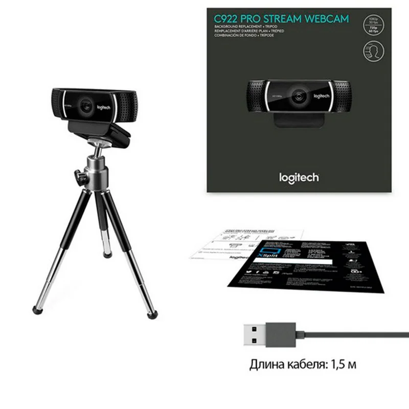 Web Камера Logitech QuickCam Pro C922, FHD, Black (960-001088) 2