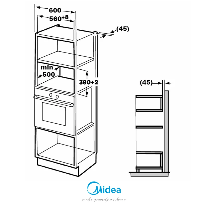 Встраиваемая микроволновая печь Midea AG820BJU-SS 3