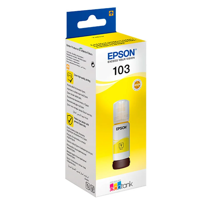 Картридж Epson 103 EcoTank Yellow (Для L3100/3101/3110/3150/3151) СНПЧ 2