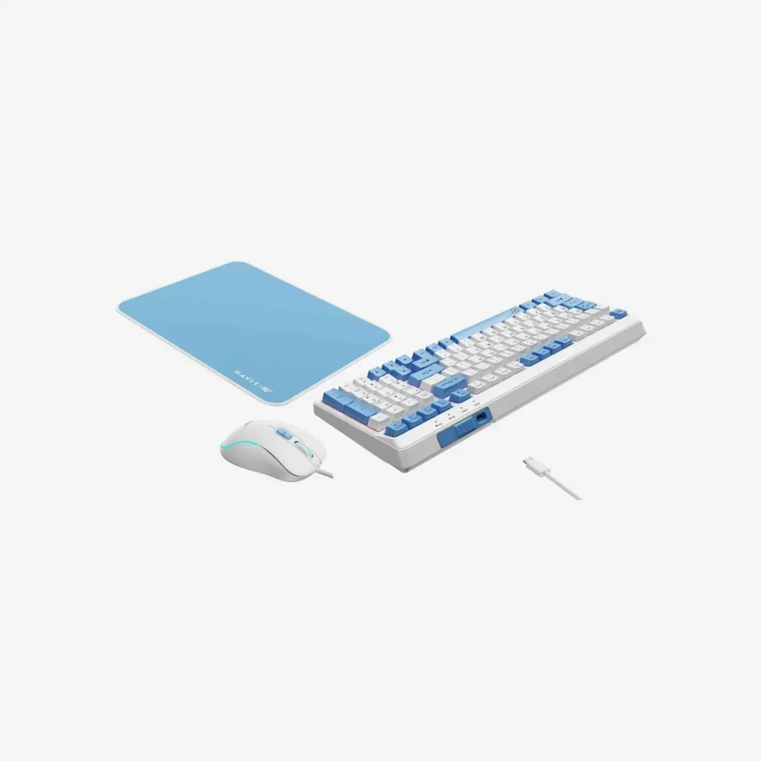 Клавиатура Havit KB897CM / white+blue / 203015004597129; Gaming series-Gaming keyboard 3