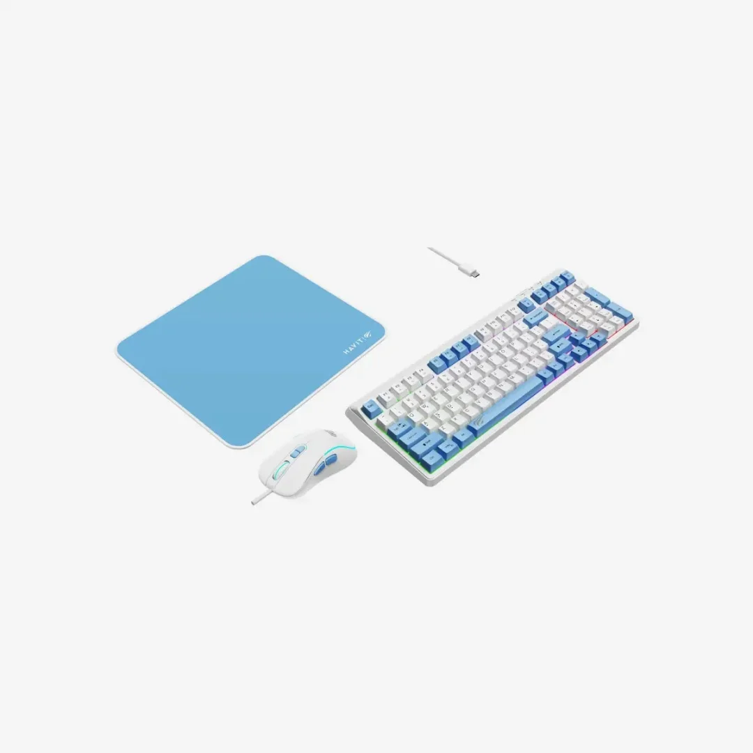 Клавиатура Havit KB897CM / white+blue / 203015004597129; Gaming series-Gaming keyboard 4