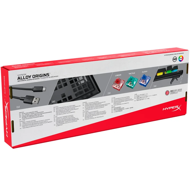 Клавиатура игровая проводная HyperX Alloy Origins RGB, Red Switch 7