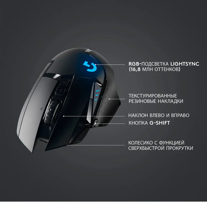 Мышка игровая беспроводная USB Logitech G502 HERO 6