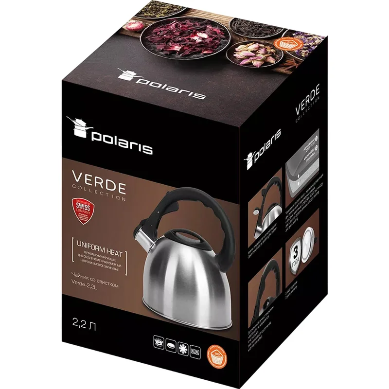 Чайник со свистком Polaris Verde-2,2L 7