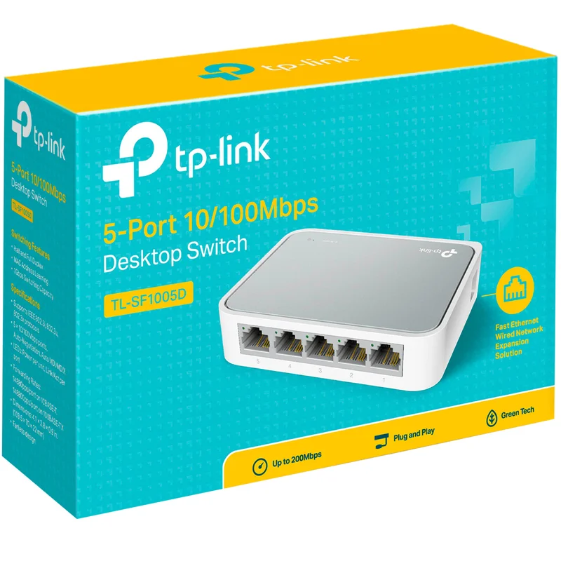 Неуправляемый настольный коммутатор, TP-Link TL-SF1005D, 5 портов 10/100 Mbps (TL-SF1005D) 6