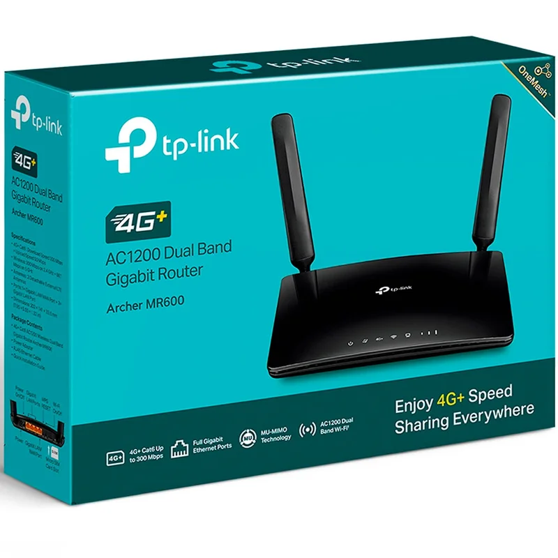 Беспроводной маршрутизатор, TP-Link Archer MR600, 4 порта + Wi-Fi, 4G LTE, 867 Mbps (Archer MR600) 4