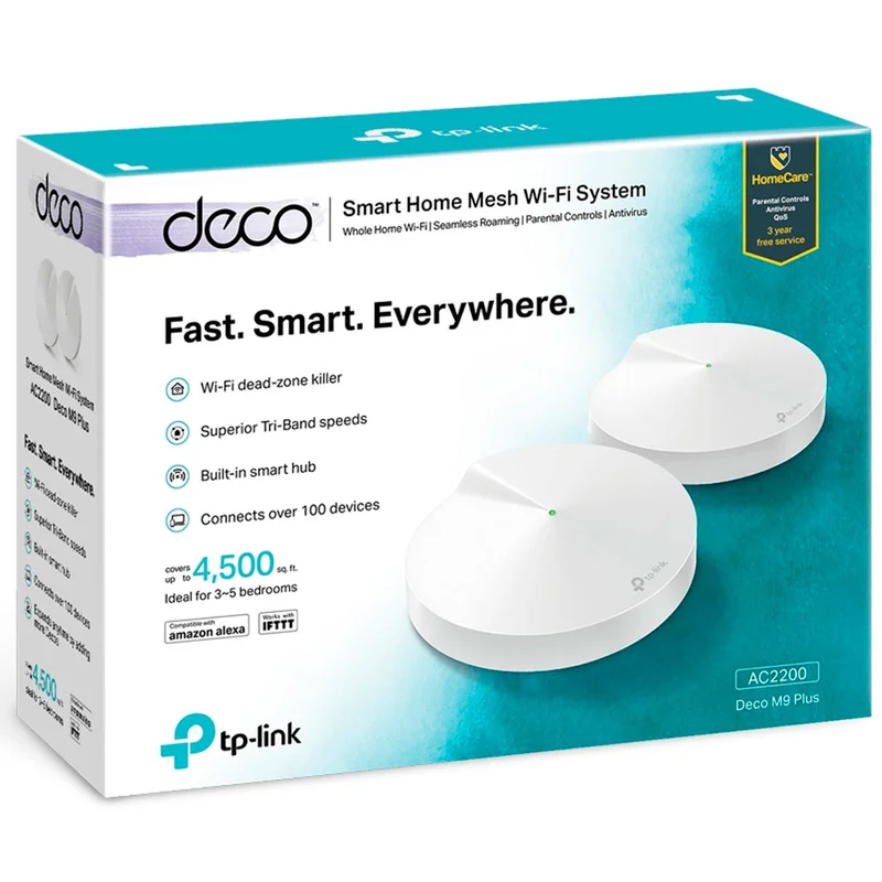 Домашняя Mesh Wi-Fi система, TP-Link Deco M9 Plus Dual Band, 2 порта, 2134 Mbps (Deco M9 Plus) 4