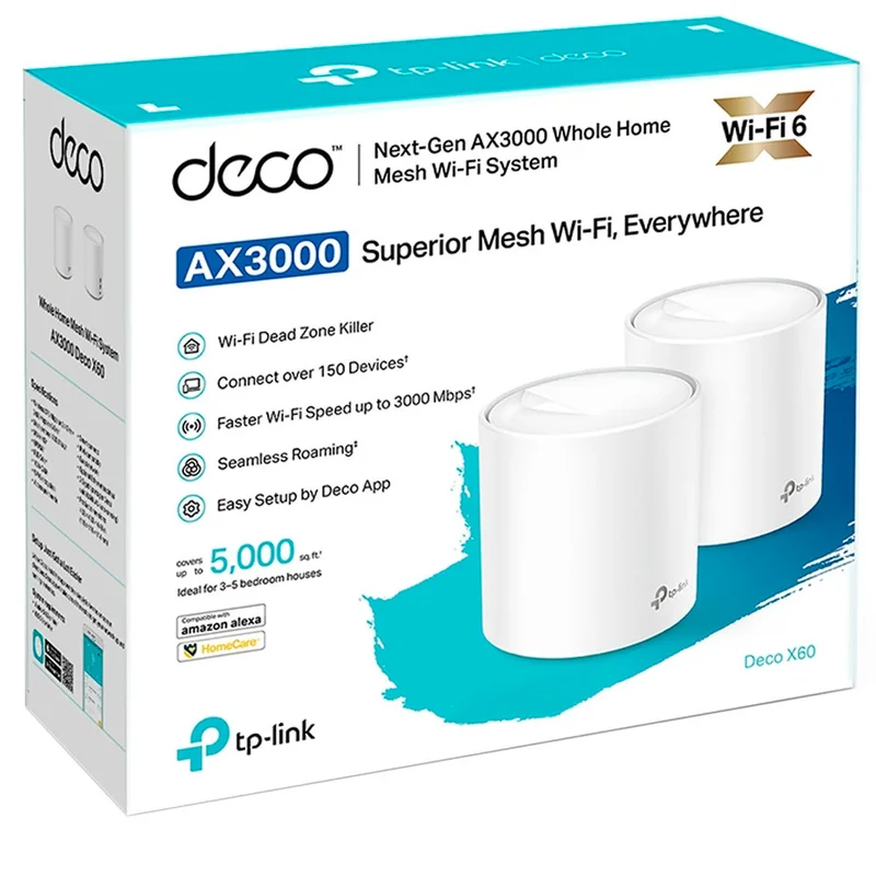 Домашняя Mesh Wi-Fi система, TP-Link Deco X60 Dual Band, Wi-Fi 6, до 3000 Mbps (Deco X60) 2