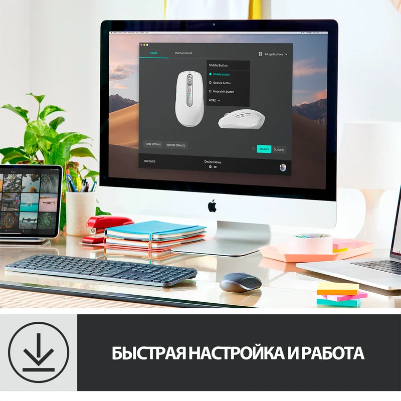 Мышка беспроводная USB/BT Logitech MX Anywhere 3, Rose 11