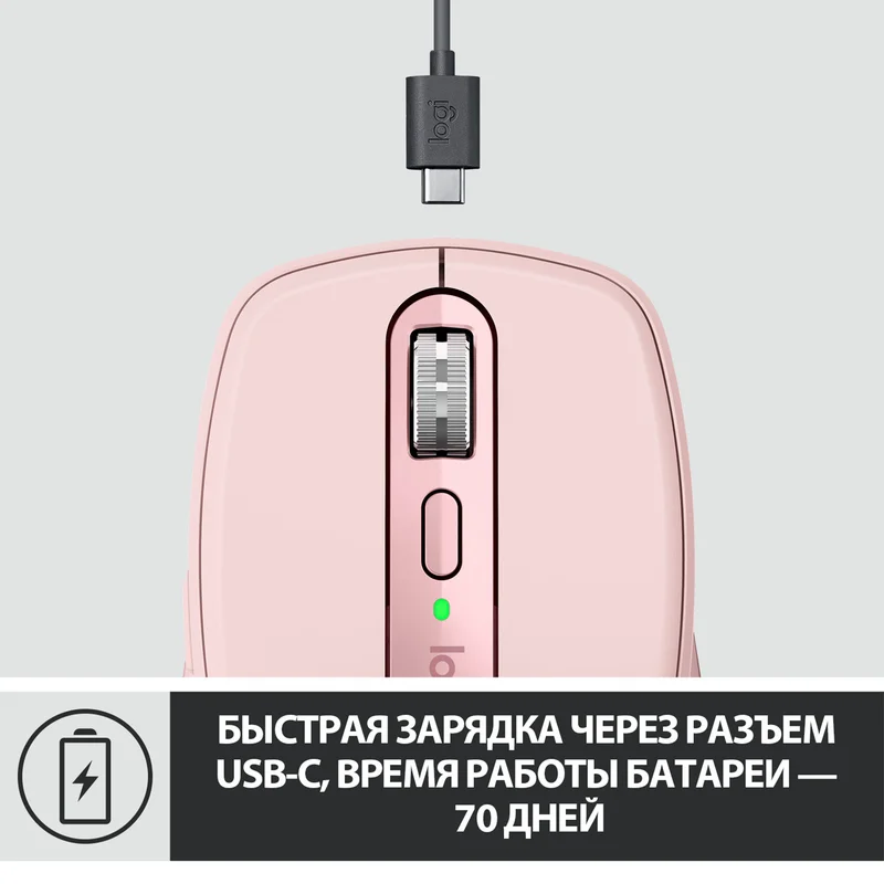Мышка беспроводная USB/BT Logitech MX Anywhere 3, Rose 8