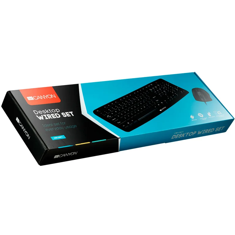 Клавиатура + Мышка проводные USB Canyon CNE-CSET1-RU 3