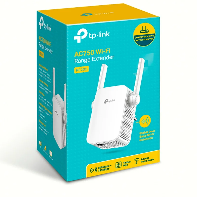 Универсальный усилитель беспроводного сигнала TP-Link АС750 Dual Band, 750 Mbps (RE205) 4