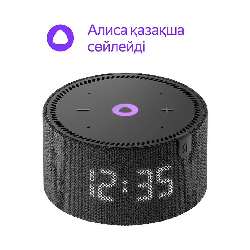 Умная колонка Яндекс Станция Мини Новая, с Часами, Черный Оникс (YNDX-00020BLK)