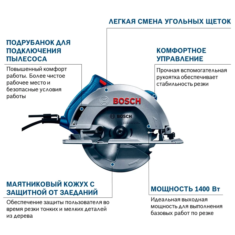 Циркулярная (дисковая) пила Bosch GKS 140 сетевая (06016B3020) 3