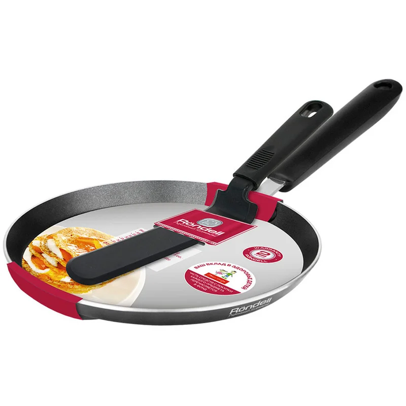 Сковорода блинная 26см + лопатка Pancake frypan Rondell RDA-1407 2