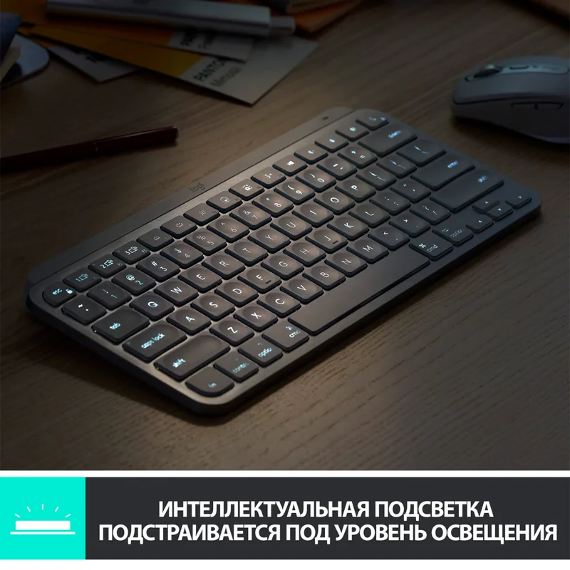 Клавиатура беспроводная USB/BT Logitech MX Keys Mini, Graphite (920-010501) 4