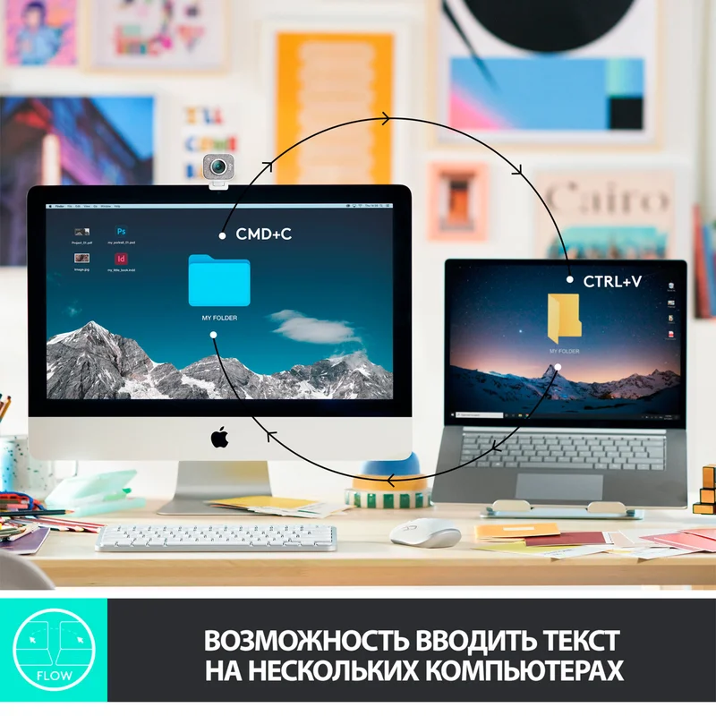 Клавиатура беспроводная USB/BT Logitech MX Keys Mini, Graphite (920-010501) 5