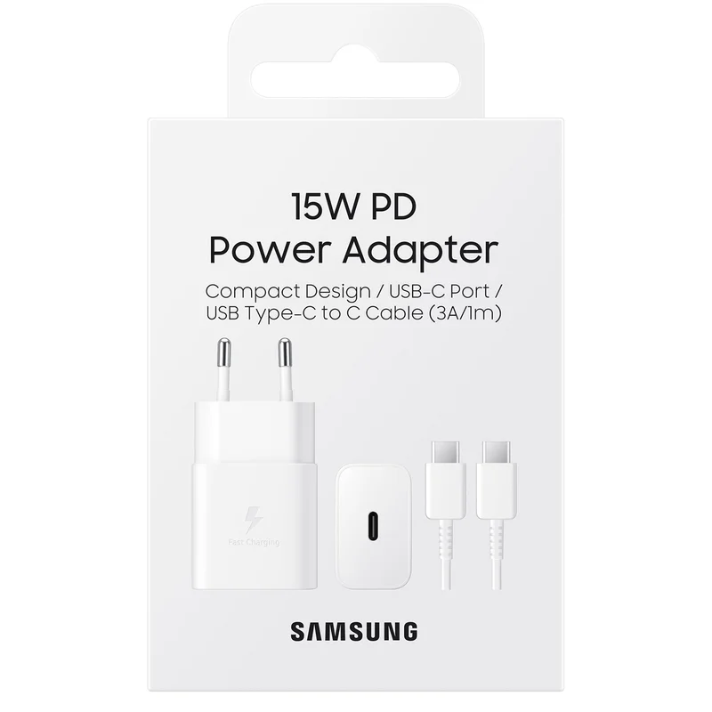 Адаптер питания Samsung, 1*Type-C 15Вт+Cable, White (EP-T1510XWEGRU) 3