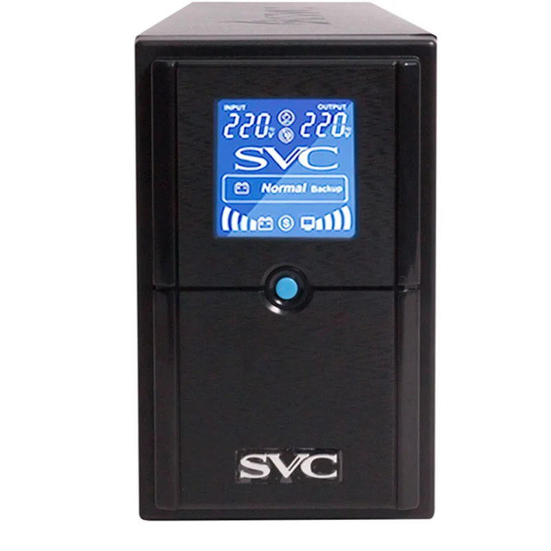 ИБП SVC, 650VA/390W, AVR:165-275В, 2Schuko, LCD, Black (V-650-L-LCD) 2