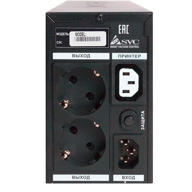 ИБП SVC, 650VA/390W, AVR:165-275В, 2Schuko, LCD, Black (V-650-L-LCD) 3