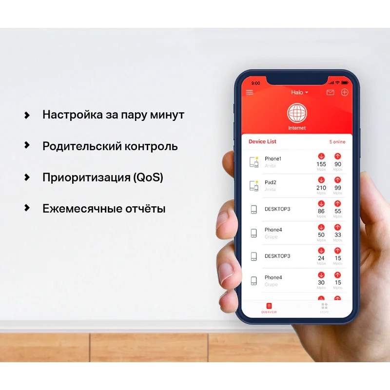 Домашняя Mesh Wi-Fi система, Mercusys Halo H30G Dual Band, 2 порта, 867/400 Mbps 7