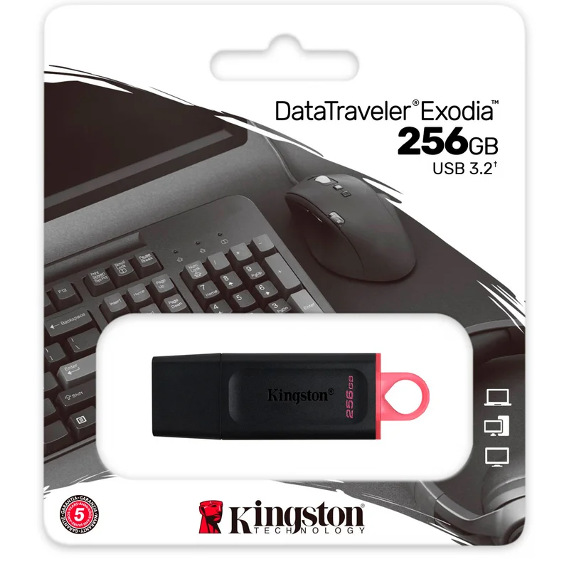 USB Флешка 256GB Kingston DataTraveler Exodia Type-A 3.2 Gen 1 (3.0) Black (DTX/256GB) 3