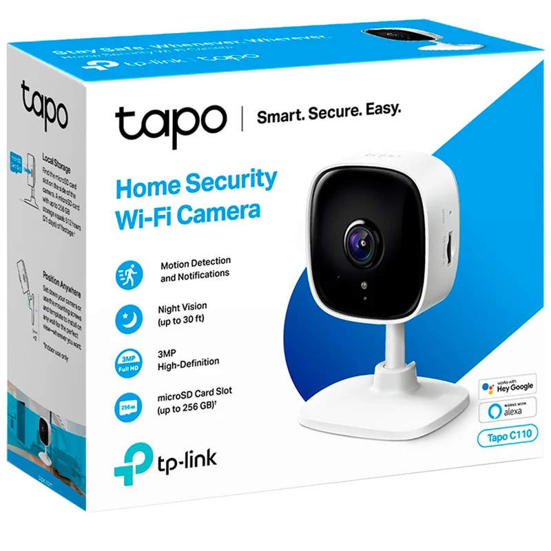 WiFi Камера TP-Link Tapo C110, Фиксированная, 1296p Super Full HD, Белая (Tapo C110) 8