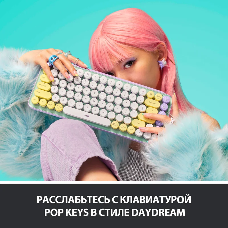 Клавиатура беспроводная USB/BT Logitech POP Keys, Mint (920-010717) 3