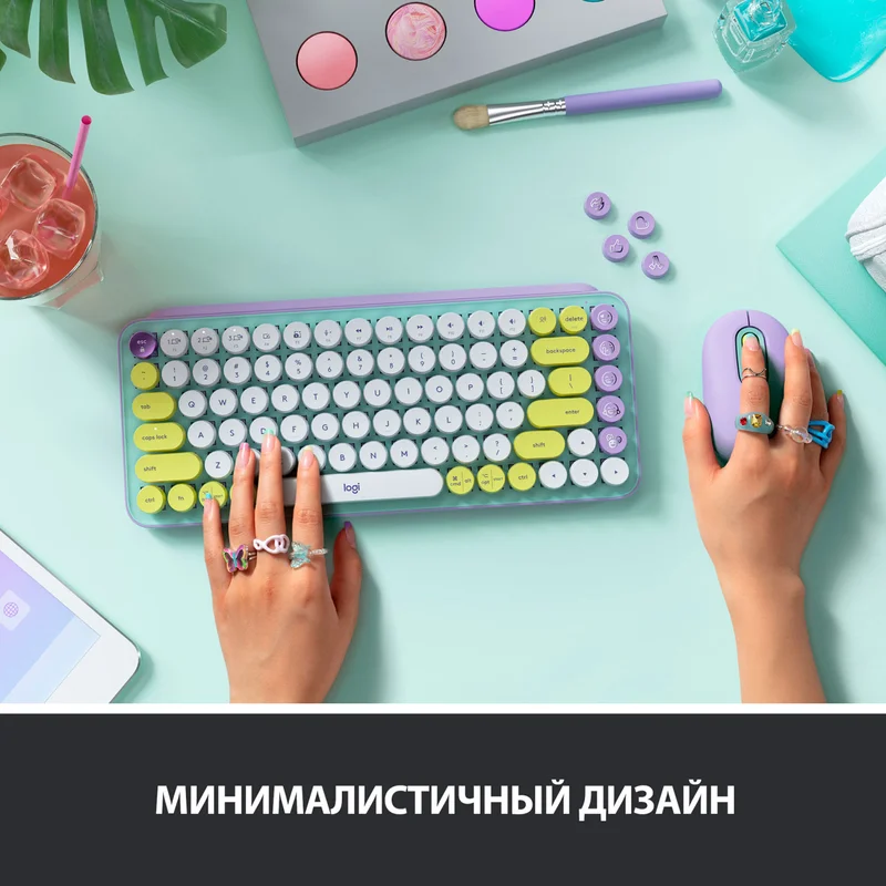 Клавиатура беспроводная USB/BT Logitech POP Keys, Mint (920-010717) 6