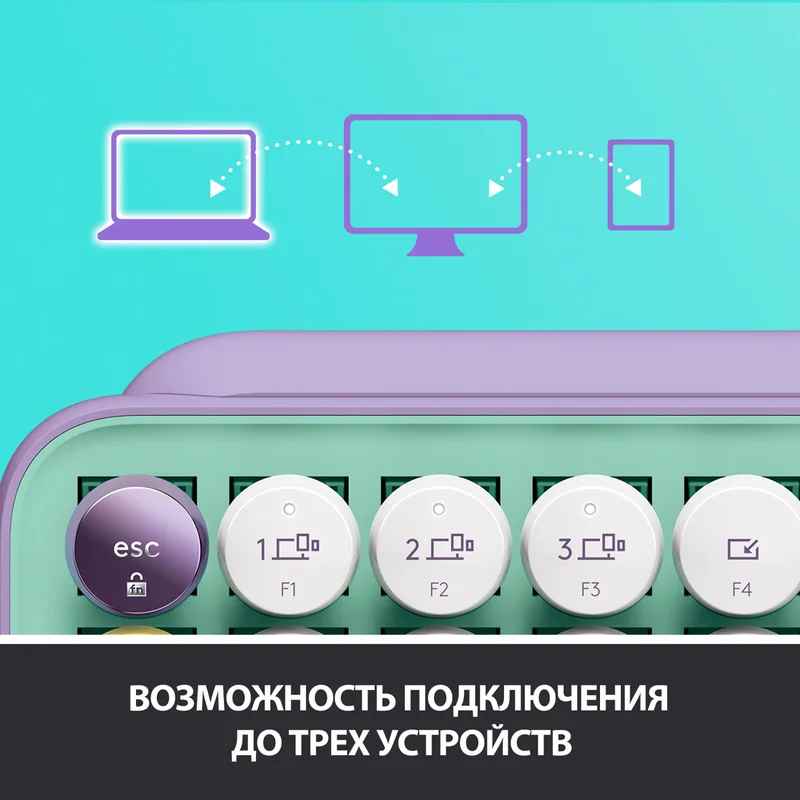 Клавиатура беспроводная USB/BT Logitech POP Keys, Mint (920-010717) 8