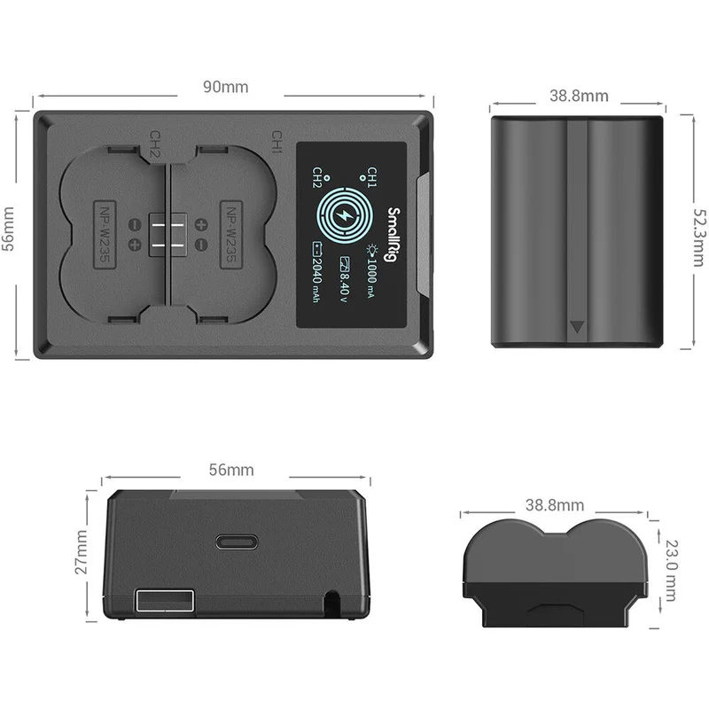 Зарядное устройство и два аккумулятора SmallRig 3822 FUJIFILM NP-W235 3