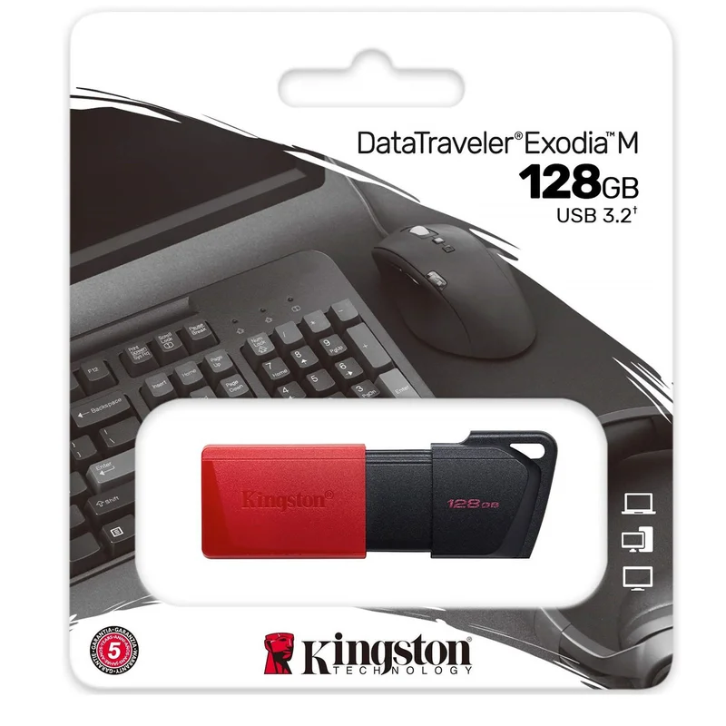 USB Флешка 128GB Kingston DataTraveler Exodia M Type-A 3.2 Gen 1 Red (DTXM/128GB) 3