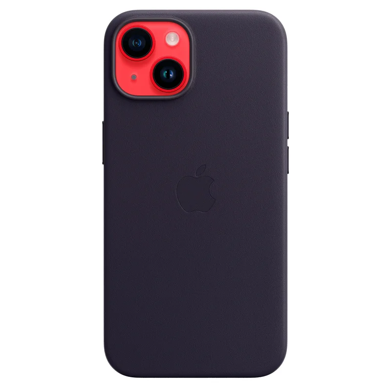 Чехол для iPhone 14, Leather Case with MagSafe, Ink (MPP63ZM/A) 5
