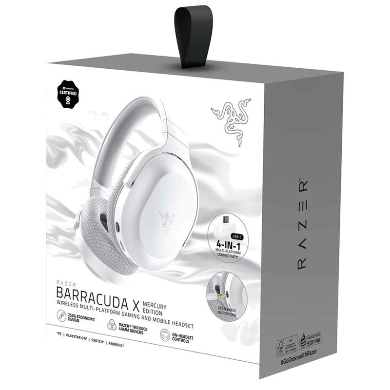 Игровая гарнитура беспроводная Razer Barracuda X 2022, Mercury White (RZ04-04430200-R3M1) 3
