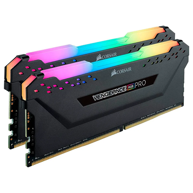 CORSAIR DDR4, 3200MHz 16GB 2x8GB DIMM, 16-18-18-36, XMP 2.0, VENGEANCE RGB PRO Heatspreader, RGB LED, 1.35V 4