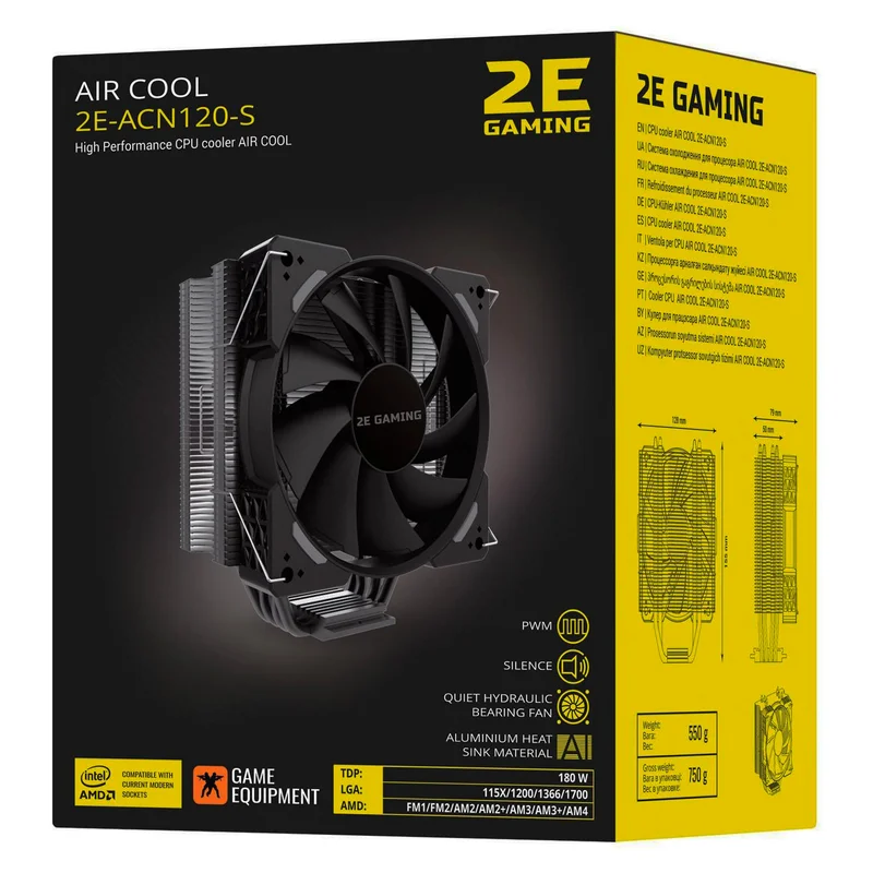 Кулер для CPU 2E GAMING AIR COOL (ACN120-S) ARGB (180W) 6