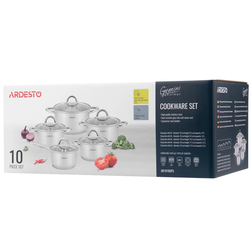 Набор посуды 10пр. Gemini Gourmet Andria Ardesto AR1910GPS 12