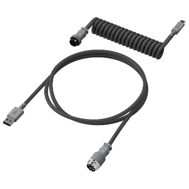 Кабель для клавиатуры HyperX USB-C Coiled Cable, Grey (6J678AA) 2