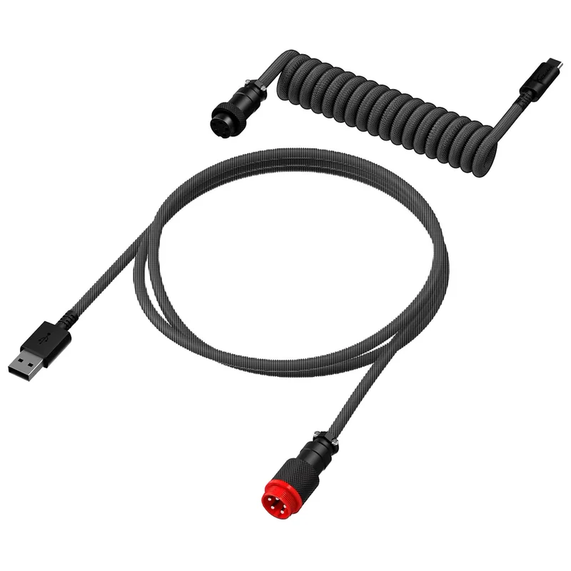 Кабель для клавиатуры HyperX USB-C Coiled Cable, Grey/Black (6J679AA) 2