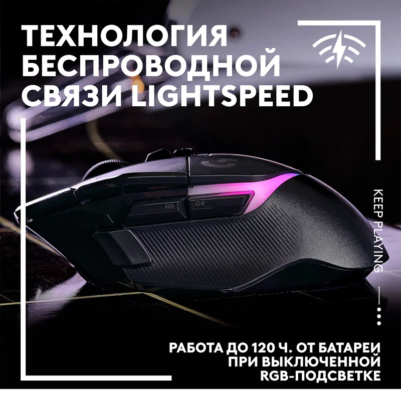 Игровая мышь беспроводная Logitech G502 X PLUS, Black (910-006162) 4