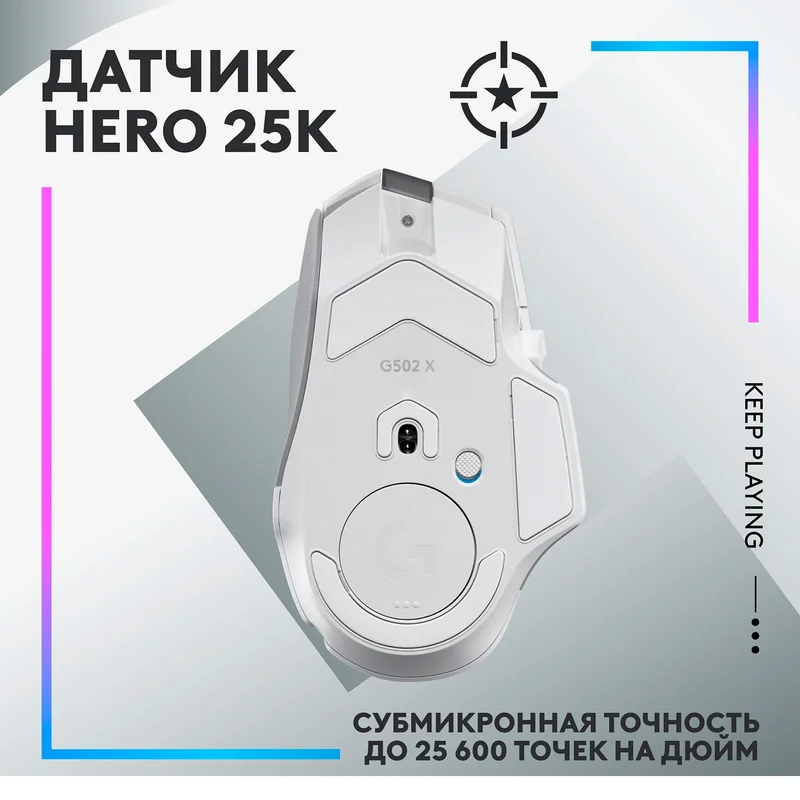 Игровая мышь беспроводная Logitech G502 X PLUS, White (910-006171) 5
