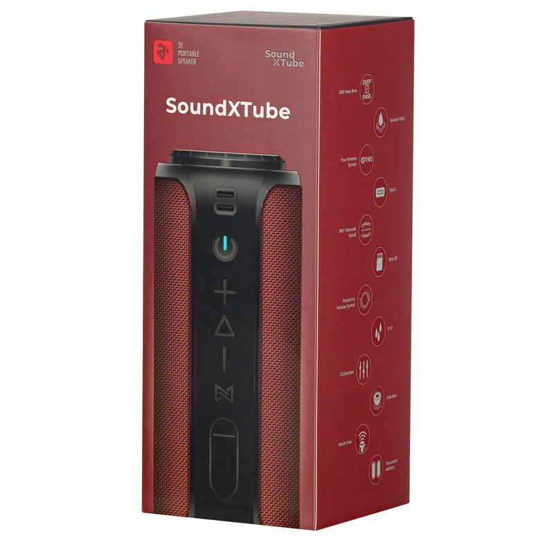 Акустическая система Bluetooth 2E SoundXTube TWS, Red (2E-BSSXTWRD) 7
