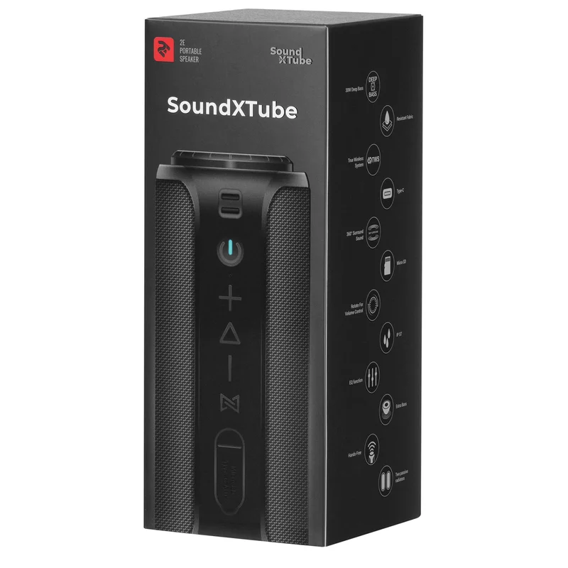 Акустическая система Bluetooth 2E SoundXTube TWS, Black (2E-BSSXTWBK) 7