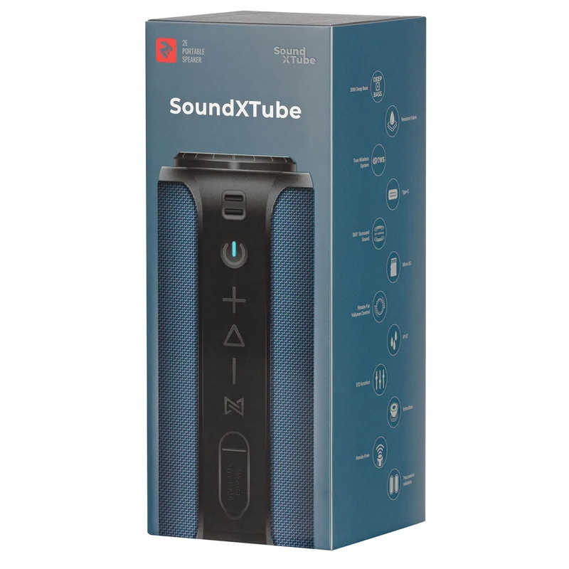 Акустическая система Bluetooth 2E SoundXTube TWS, Blue (2E-BSSXTWBL) 8