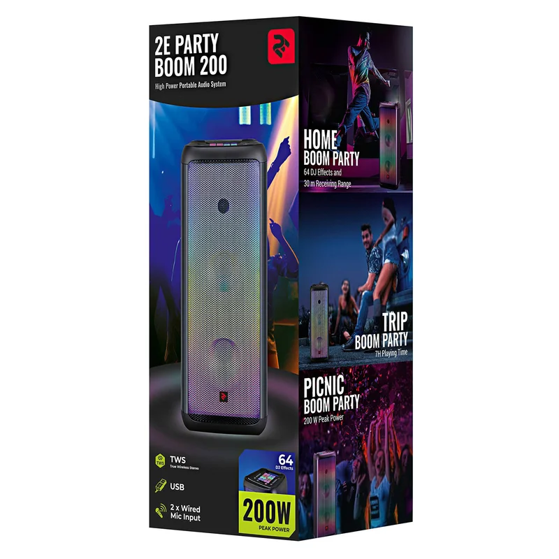 Портативная колонка 2E PARTY BOOM 200 TWS, (2E-DSPB200W) 8