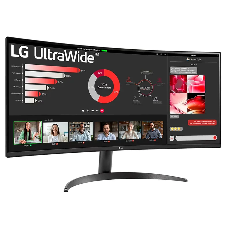 Монитор 34'' LG 34WR50QC UltraWide 3440×1440 21:9 VA 100ГЦ (2HDMI+DP) Curved Black 3