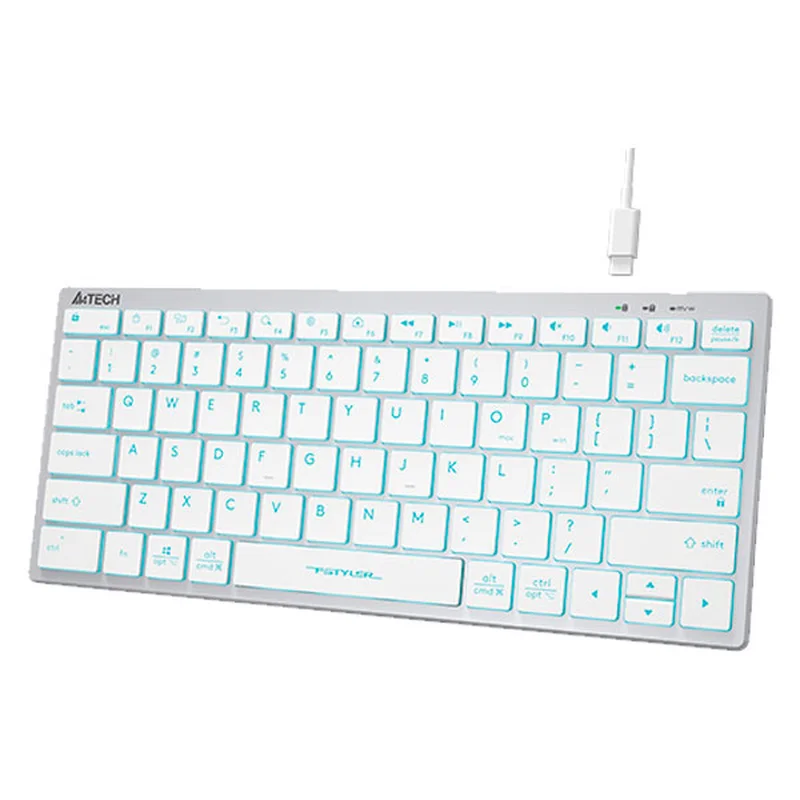 Клавиатура проводная USB A4tech Fstyler FX-61, Ice Blue 2