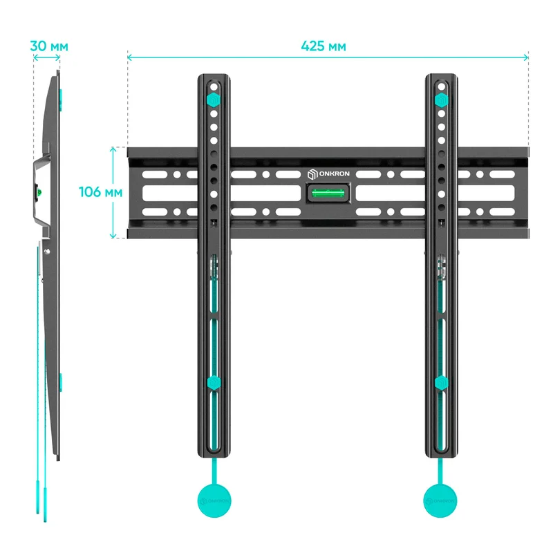 Кронштейн для ТВ 32"-65" фиксированный, ONKRON, макс 50, (FM2-B) 5