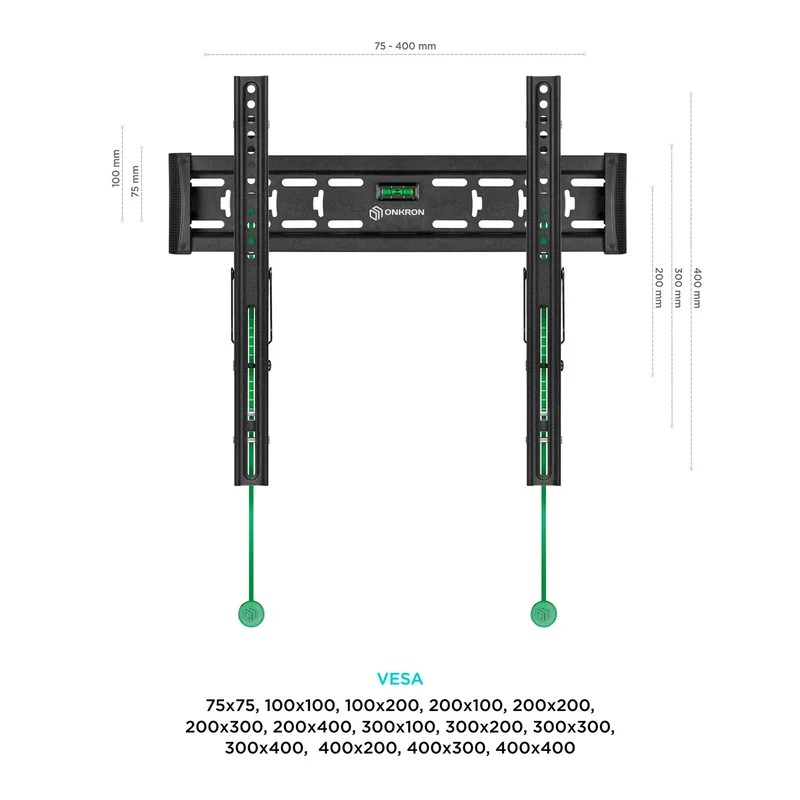 Кронштейн для ТВ 32"-65" наклонный, ONKRON, макс 56, (SN14-B) 5